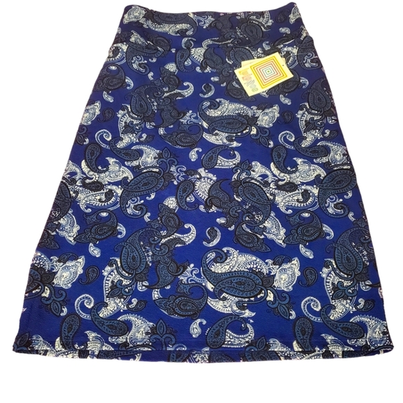 3/$25 Blue Paisley LuLaRoe Cassie Skirt - Picture 1 of 4